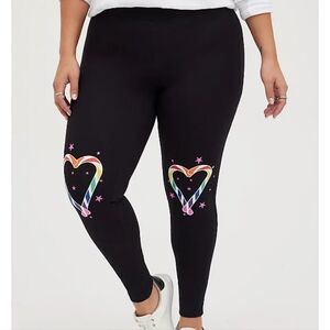 🆕️🌈💜 RAINBOW CANDY CANE KNEES BLACK PREMIUM LEGGING💜🌈